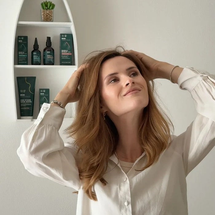 Hair styled as usual after the serum has been applied