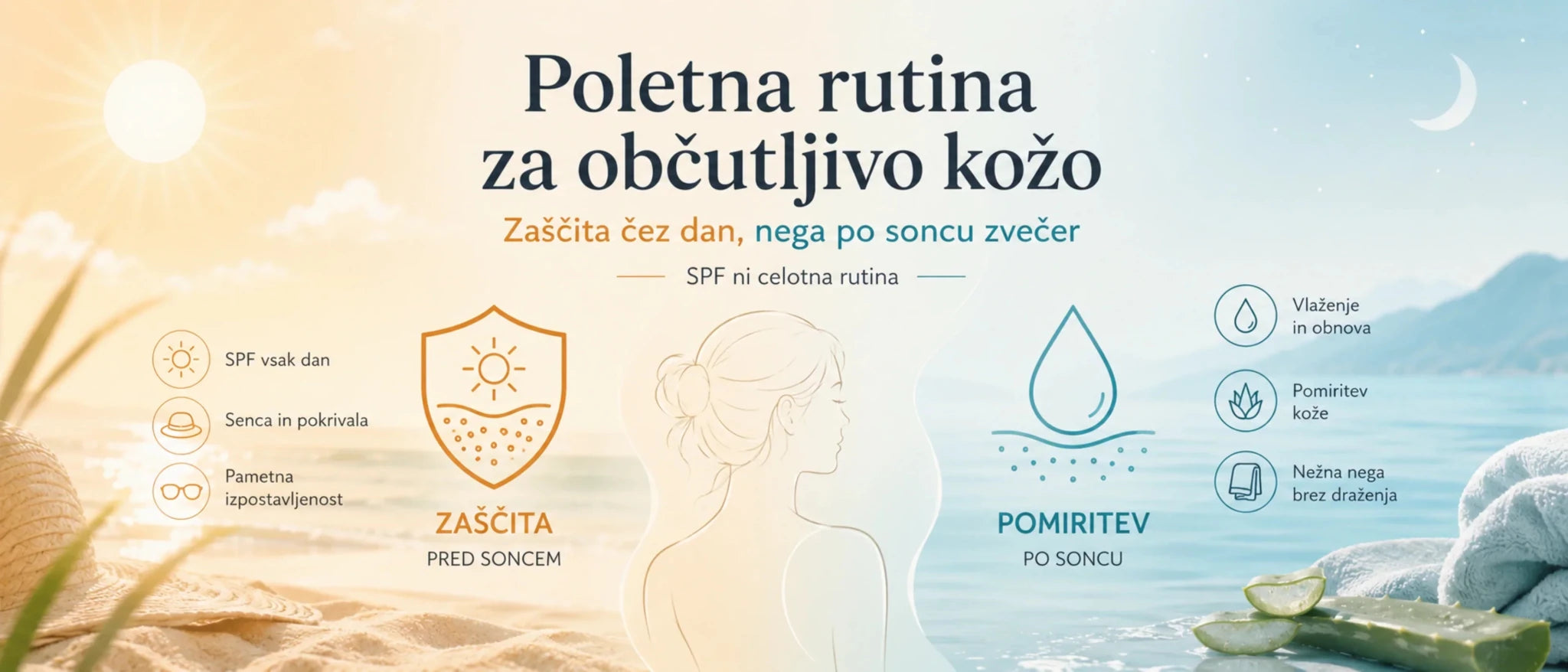 Najpogostejša poletna napaka pri občutljivi koži: zaščitimo jo čez dan, pozabimo pa nanjo po soncu - Skinfairytale