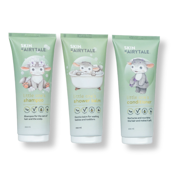 Pflegespülung + Shampoo + Duschbalsam für die Kleinen